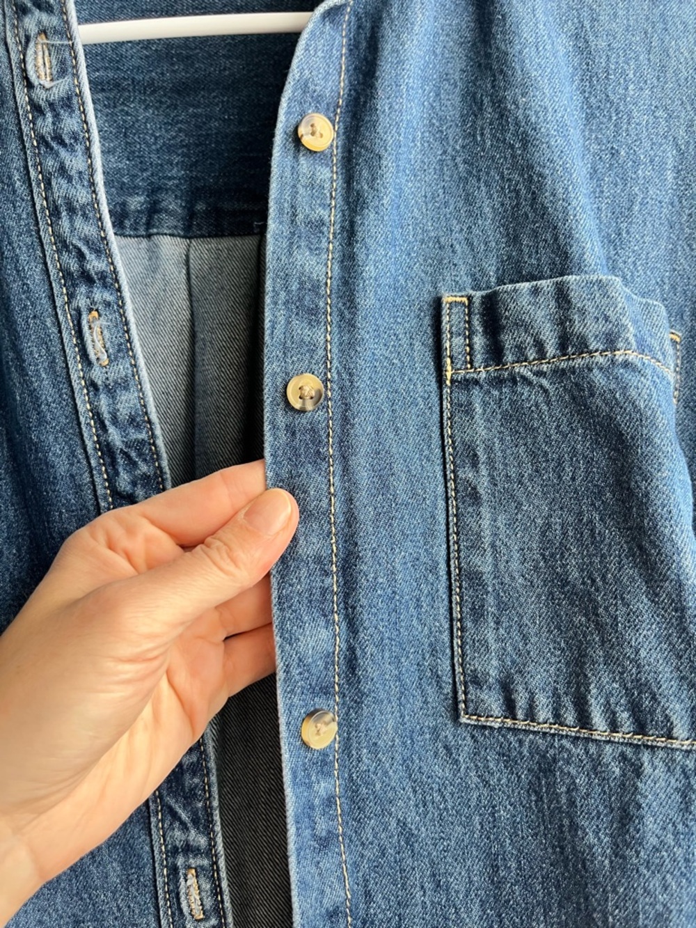 Classic Dark Blue Denim Shirt Jacket - Picture 4 of 6